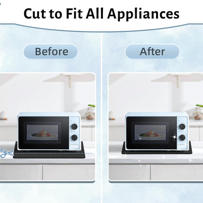 LOPNUR 14"x10" Small Appliance Slider, Appliance Sliders for Kitchen Appliances, 360° Rotating Sliding Tray for Coffee Maker, Heat Resistant Mat Cut to Fit Stand Mixer Air Fryer Microwave, Gray