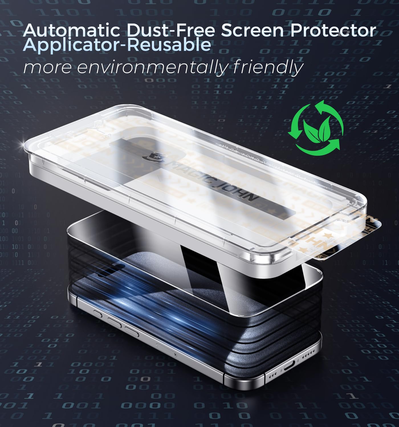 MAGIC JOHN 3rd Gen Upgraded for iPhone 16ProMax Privacy Screen Protector 6.9 Inch,25°Anti-Spy Screen,Shockproof Tempered Glass,Auto Dust-Removal,Bubble Free,Easy Installation,2 Pack