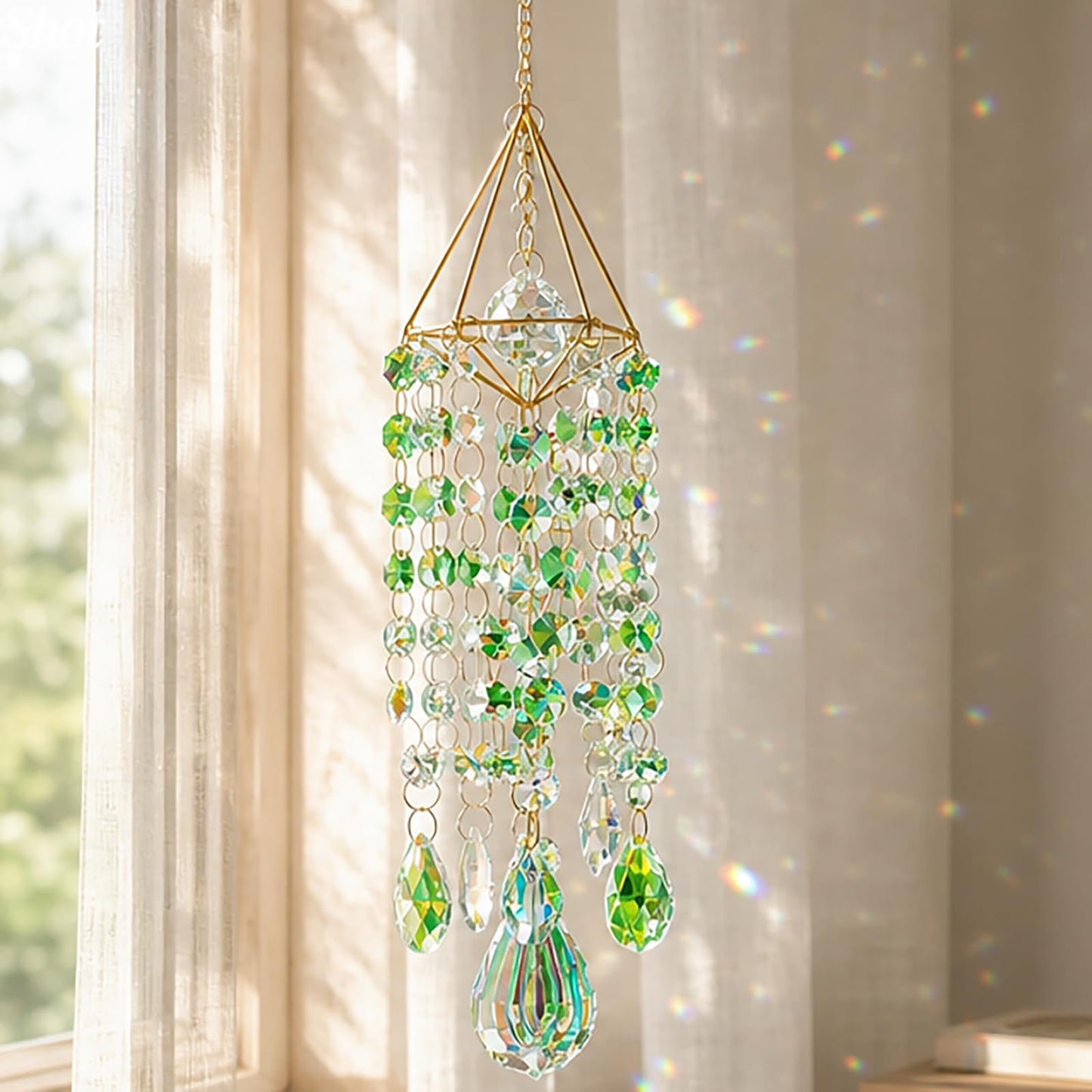 YummyCarrot Sun Catcher Crystals for Window Hanging, Rainbow Prism Sun Catcher with Crystal Prisms, Hanging Crystal Suncatchers Indoor Window Decor, Window Suncatcher Light Catcher