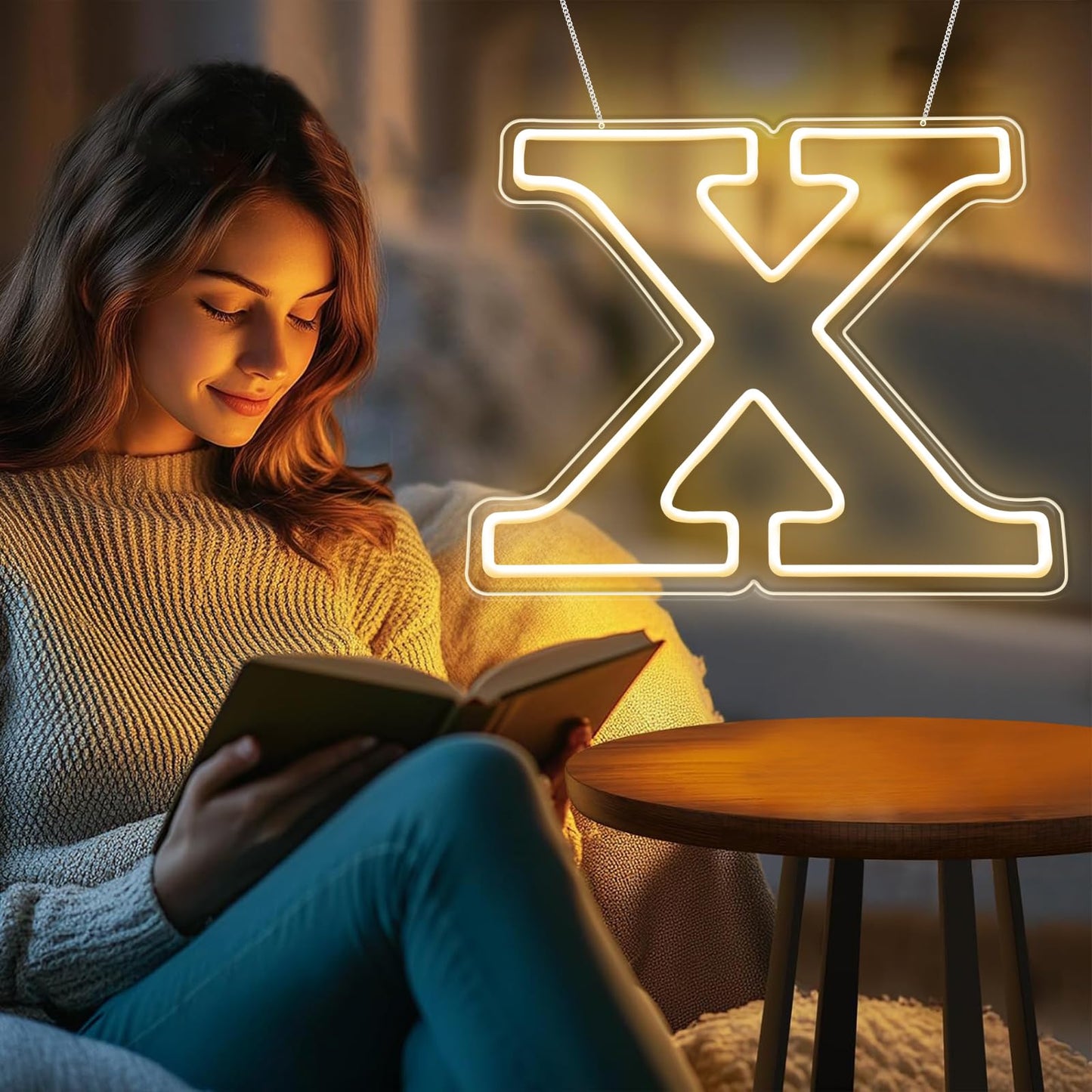 RumonZS Light Up Letters X LED Letters Lights Neon Sign 26 Alphabet 12.4"Decorative Lighted Alphabet for Wedding Party Birthday Bar Christmas Home Decor Letter Lights (Warm White)