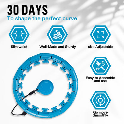 THE TOYAGATOR Weighted Hula Hoop for Adults Weight Loss, Adjustable Infinity Hoop with 24 Detachable Links, Exercise Hoop Suitable for Men and Women (Weighted Hula Hoop)