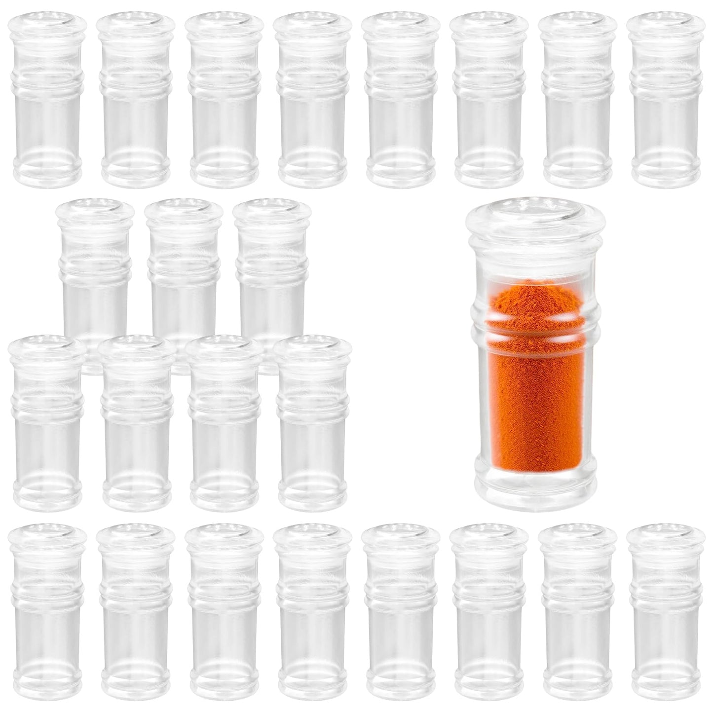 SEHOI 24 PCS 4 oz Plastic Salt and Pepper Shakers with Venting Lids,Spice Jars Bulk,Empty Seasoning Containers for Home Kitchen and Restaurant Use