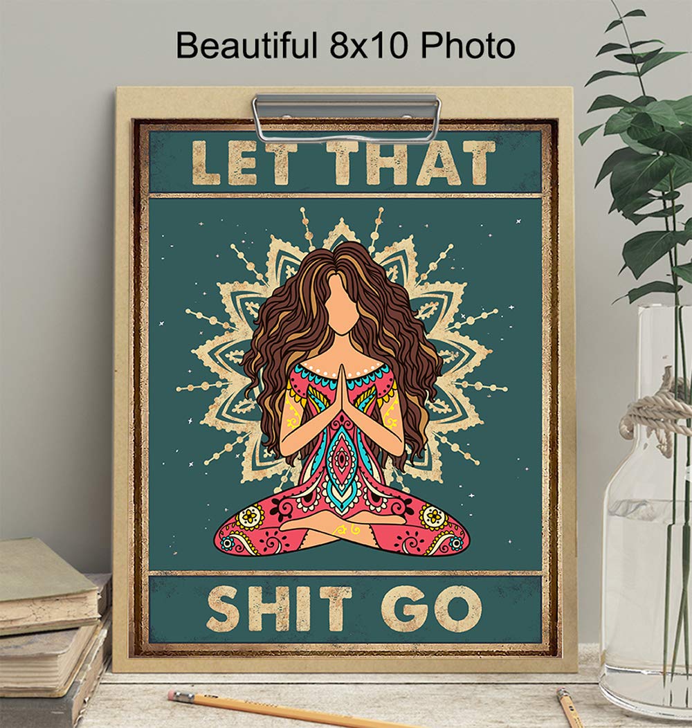 Zen Decor - Meditation Gifts - Spiritual Gifts for Women - Spa Wall Art Room Decor - Namaste Wall Art - Yoga Print - Meditation Decoration - Mandala Artwork - Boho New Age Buddhist Picture