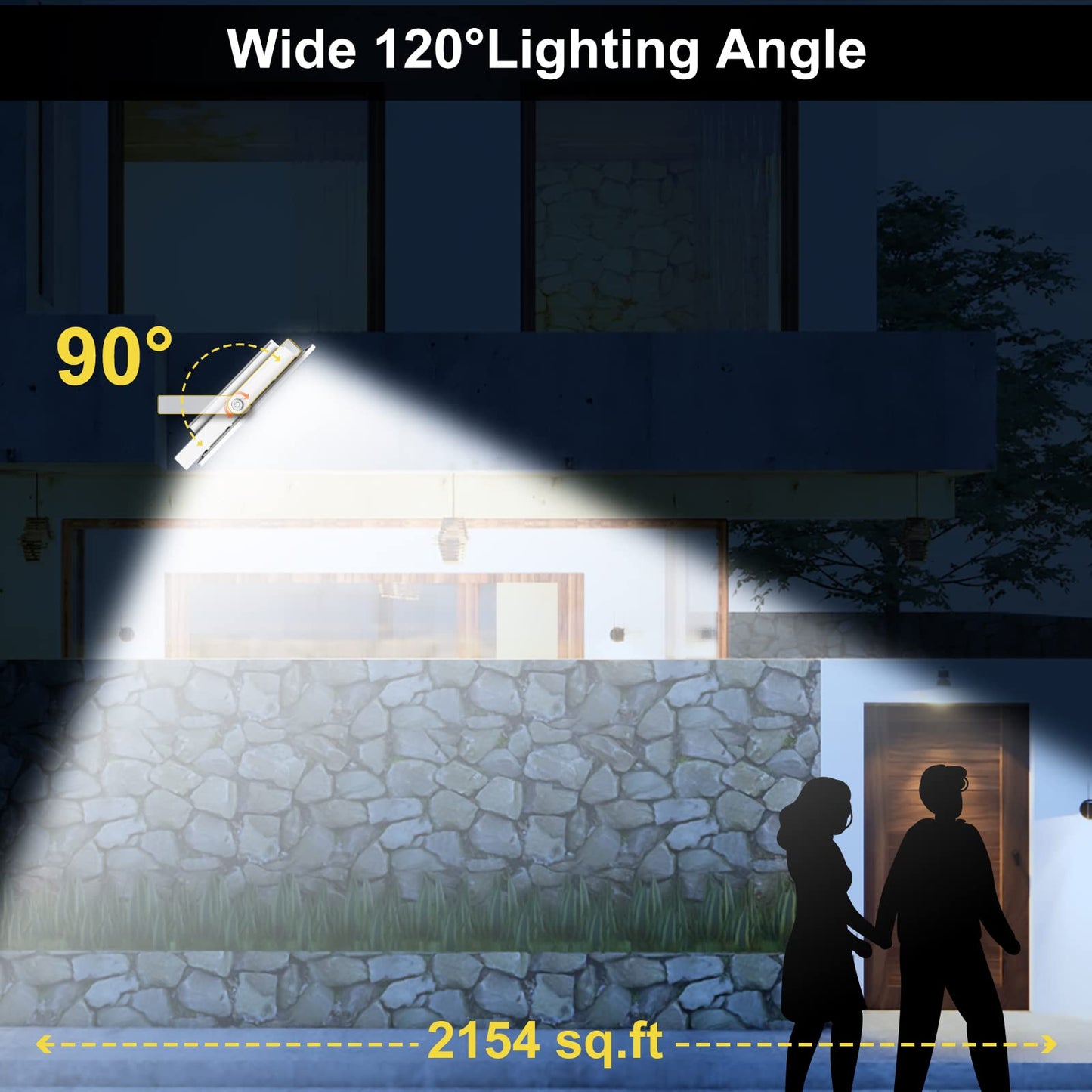 300W Solar Flood Lights Outdoor, 2-Pack 30000LM Dimmable Solar Security Lights with Remote, 3000K-7000K Color Changing, 20000mAh Battery, Dusk to Dawn, IP66 Waterproof, for Yard, Barn, Garage, Pool