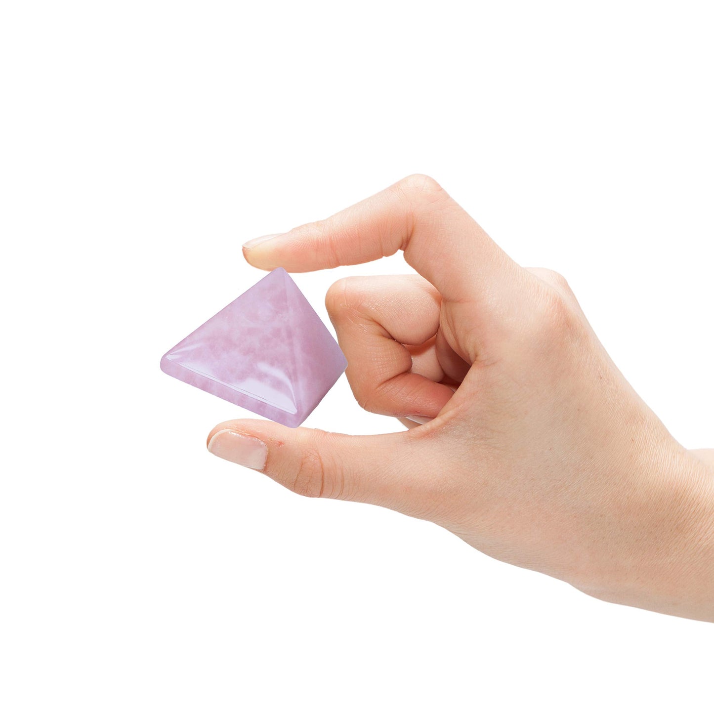Crystal Pyramid of Natural Rose Quartz Chakra Healing Stone, 1.5 inch