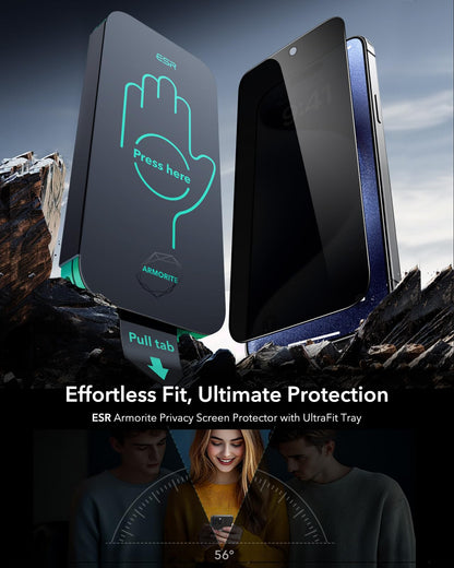 ESR 3 Pack 9H+ Glass for iPhone 16 Pro Max Screen Protector, [Military Grade Shatterproof & Longest Durable] Armorite Ultra-Tough Tempered Glass with UltraFit Tray