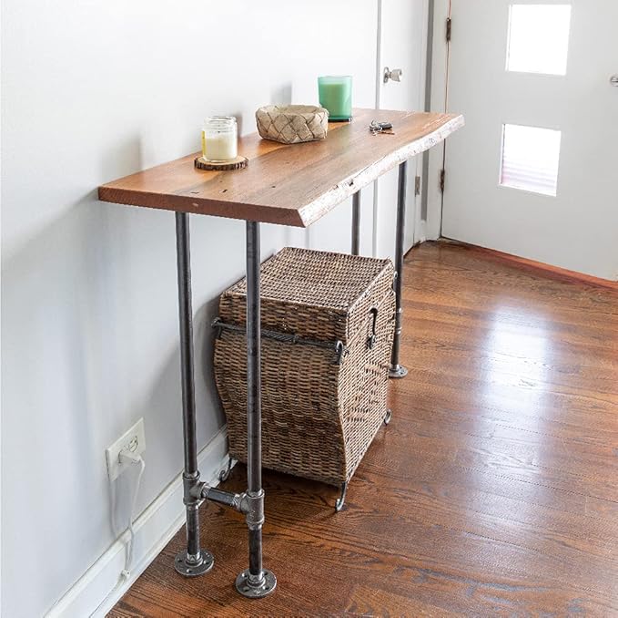 Restore by Pipe DÉCOR Live Edge Wood Console Table 48 in. x 16 in. x 34 in.