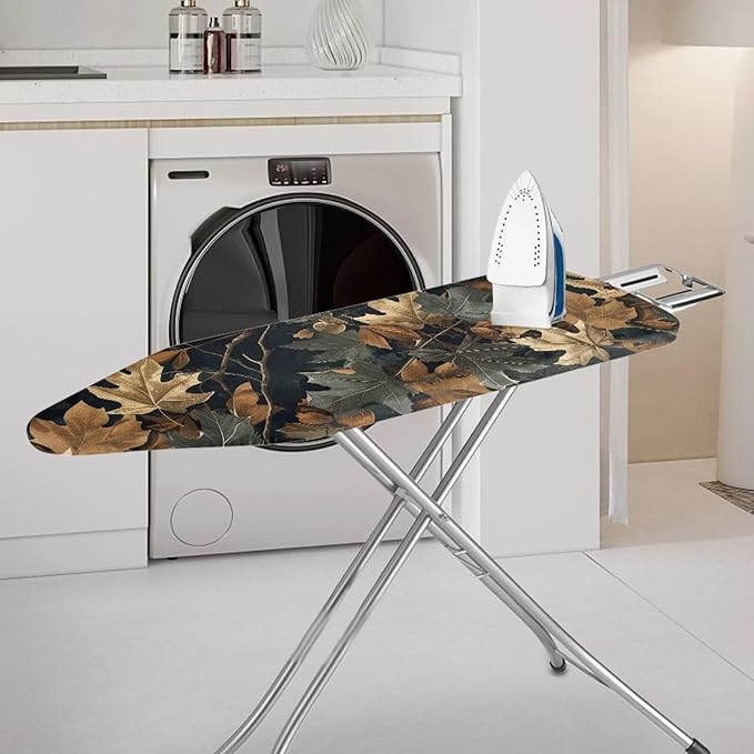 Leaves Ironing Board Cover, Full Scorch Resistant Padding, Elastic Edges