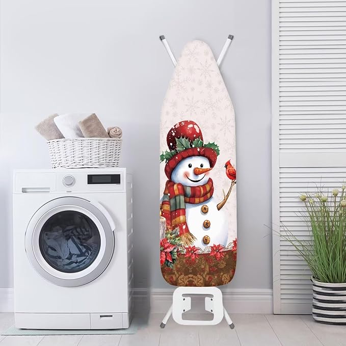ZDCUSTOM X-Mas Snowman Ironing Board Cover Merry Christmas 52"x13" Iron Board