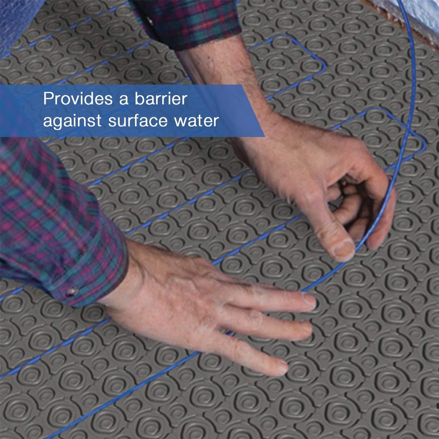 SunTouch HeatMatrix Uncoupling Anti-Fracture Membrane Mat with One-Ply Non-Woven Fleece for WarmWire Heating Wire System Installation, 161 Sq Ft, Gray, Vapor Management, Crack Isolation, Waterproofing