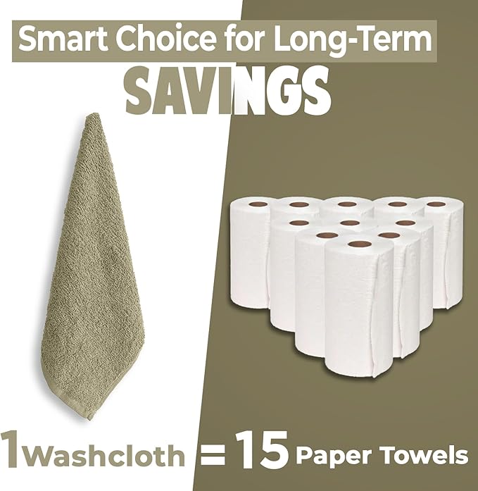 DAN RIVER 12 Pack Wash Cloths for Showering