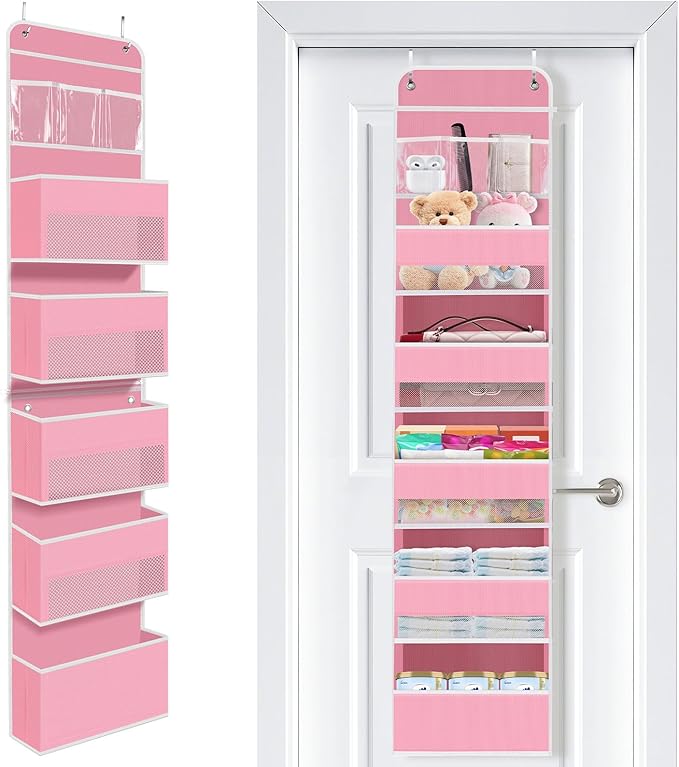SpaceWhisper Over the Door Organizer, 6 Large Pocket Hanging Storage Organizer
