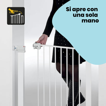 Safety 1st SecureTech Metal Gate, Pressure Fit Safety Gate, Baby Gate for Stairs and Doors, for Widths 73 to 80 cm, extendable up to 136 cm with extensions sold separately, Metal White