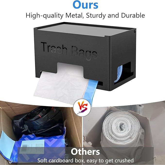 Large Trash Bag Holder Dispenser, Metal Garbage Bag Dispenser Roll Holder