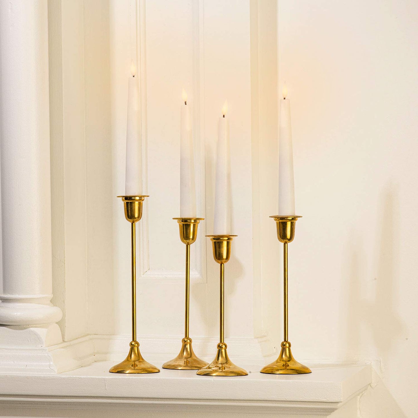 LampLust Flameless Taper Candles, Realistic Flame with Wick, 7 Inch, 10 Pack, Ivory Wax, Flickering Flameless Candle LED, Remote Included, Home Decor, Christmas Party Decorations, Wedding Centerpiece