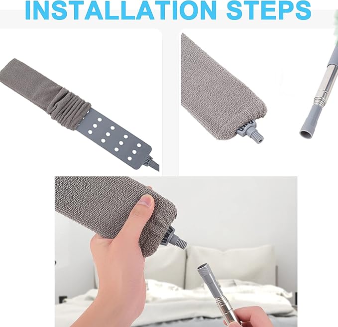 Upgraded Under Appliance Cleaning Gadgets, Microfiber Gap Duster, Skinny Flat
