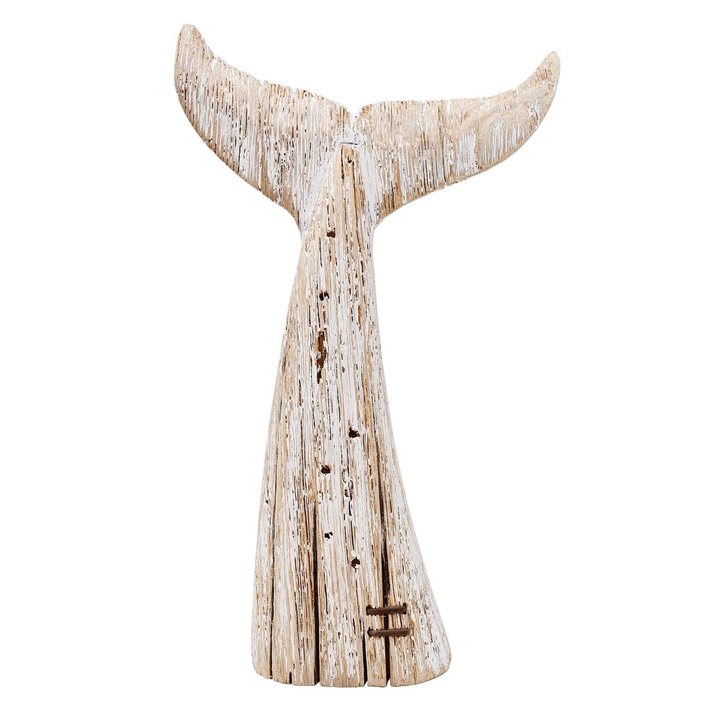 E-view Wood Whale Statue Wooden Nautical Decor for Home - Antique Fish Figures Decoration Animal Statues Beach Themed Wall Art (Whale Tail Figurine)