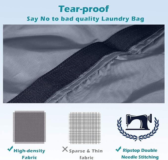Heavy Duty Laundry Bag 2 Pack XL Nylon Laundry Bags