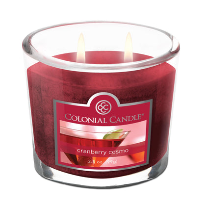 Colonial Candle Cranberry Cosmo Scented Jar Candle, 2 Wick, 3.5 oz, Mottled Wax Candle