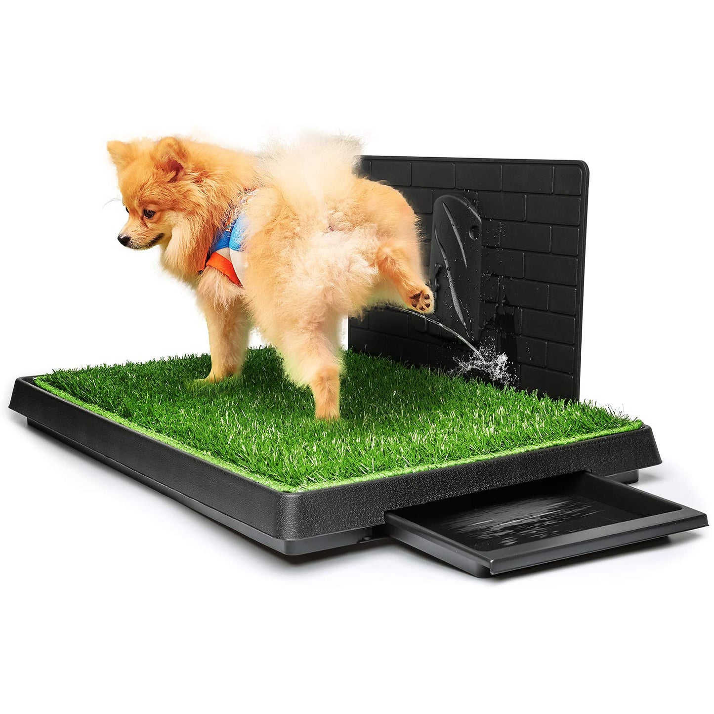 Hompet Dog Toilet Indoor Puppy Training Pad, Dog Potty Pet Training Grass Mat, Removable Waste Tray For Easier Clean Up, Non-toxic Artificial Turf, (76×51 cm)