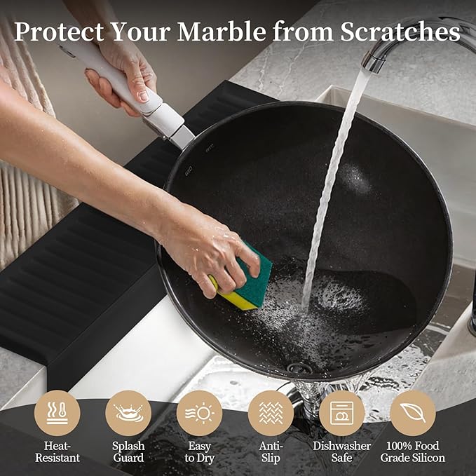 Sink Edge Protector with Suction Cup, Silicone Sink Splash Guard