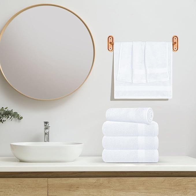 GLAMBURG Ultra Soft 6-Piece Hand Towel Set 16x28-100% Ringspun Cotton