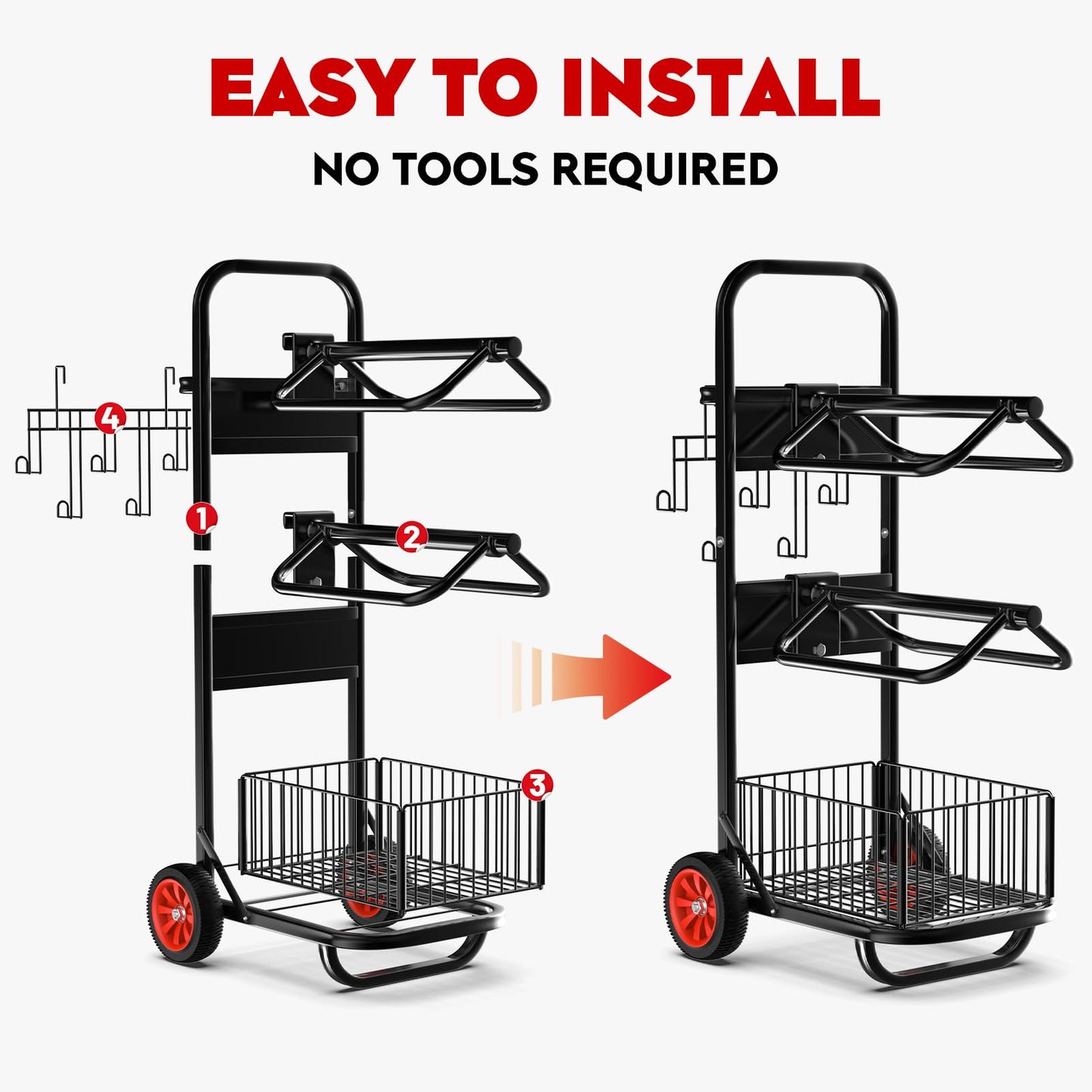 Rolling Saddle Rack Cart with Wheel, Horse Saddle Rack Dolly, Heavy Duty Horse Equipment Cart for Storage, Moving, Organizing, and Transporting Supplies