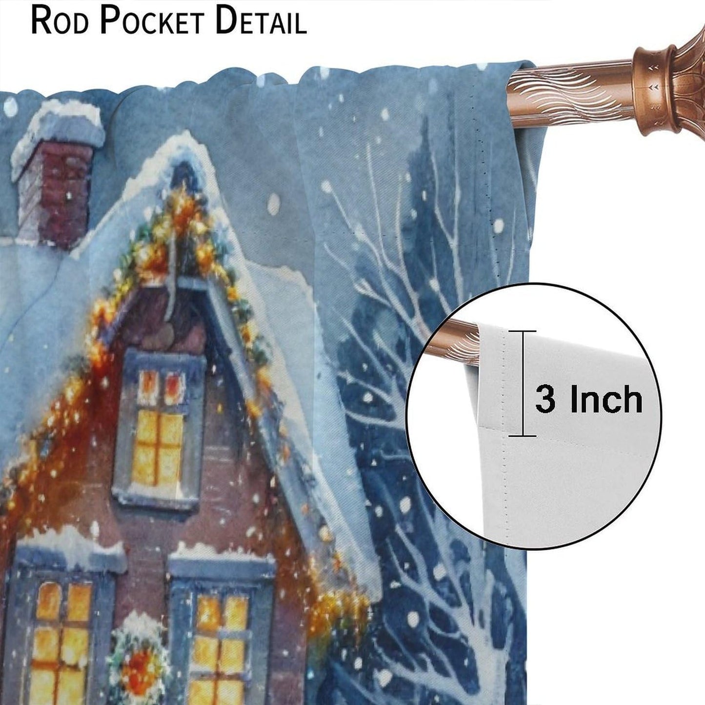 Merry Christmas Curtain Red Truck Xmas Tree Snowman Winter Cabin Holiday Window Treatment for Living Room Bedroom Kitchen Cafe Study Dinin Merry Christmas Decor Window Drapes 42"W X 45"L