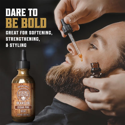 Viking Revolution Sandalwood Beard Oil for Men - Natural Mens Beard Oil with Argan Oil and Jojoba Oil - Beard Softener, Strengthens and Moisturizes - Beard Conditioner for Men (Sandalwood, 1 Pack)