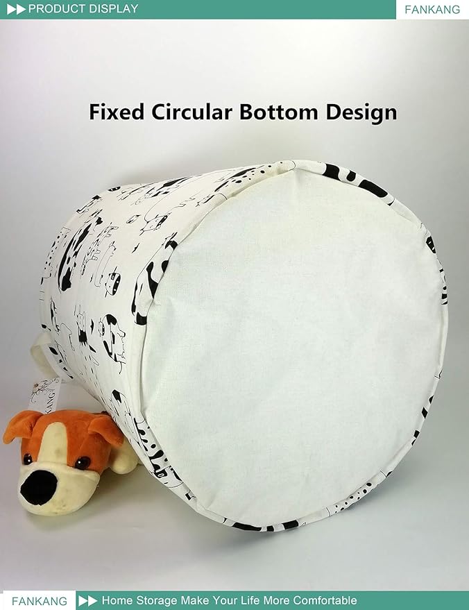 FANKANG Storage Basket, Nursery Hamper Canvas Laundry Basket Foldable