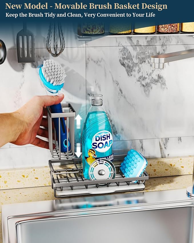 Consumest Sponge Holder for Kitchen Sink, Sink Caddy Organizer