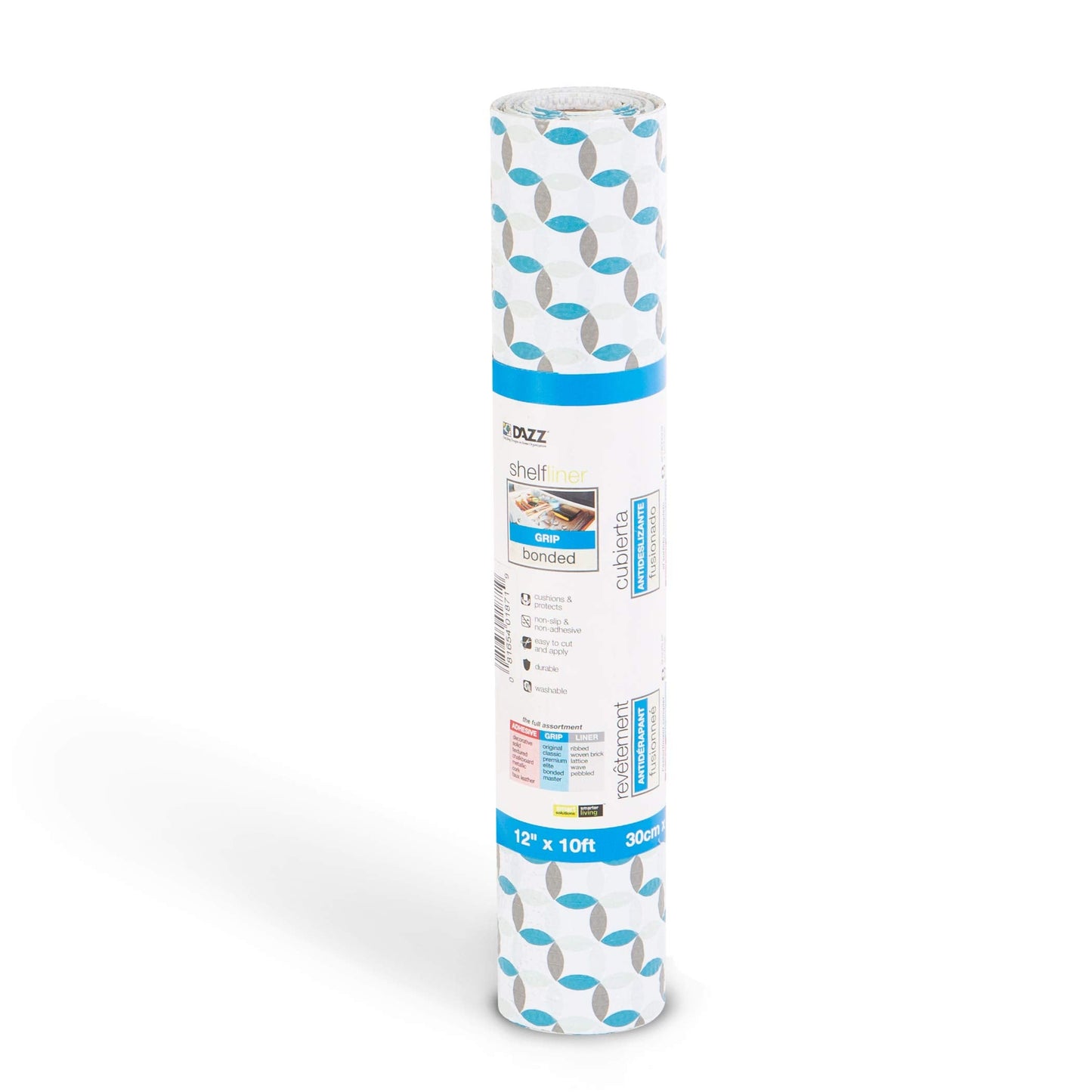 Smart Design Bonded Grip Shelf Liner - 12 Inch x 10 Feet - Non Adhesive, Strong Grip Bottom, Easy Clean Kitchen Drawer, Cabinet, Cupboard Dresser Protector Cover, Non Slip Rubber Mat - Ocean Origami