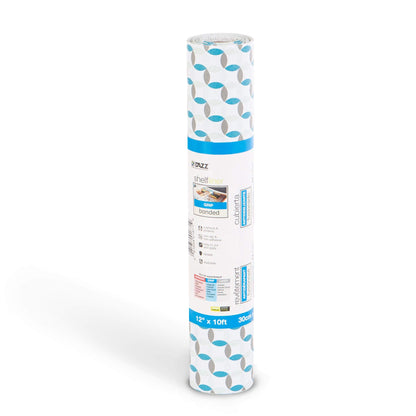 Smart Design Bonded Grip Shelf Liner - 12 Inch x 10 Feet - Non Adhesive, Strong Grip Bottom, Easy Clean Kitchen Drawer, Cabinet, Cupboard Dresser Protector Cover, Non Slip Rubber Mat - Ocean Origami