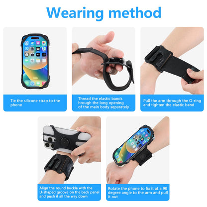 Sweat-Proof Phone Holder Armband 360° Rotation - Universal Running Arm Band iPhone 17 16 15 14 13 12 11 Pro Max Samsung Galaxy S21 S20 - Water Resistant Sports Holder Fits Smartphones 4-7 Inch Gym