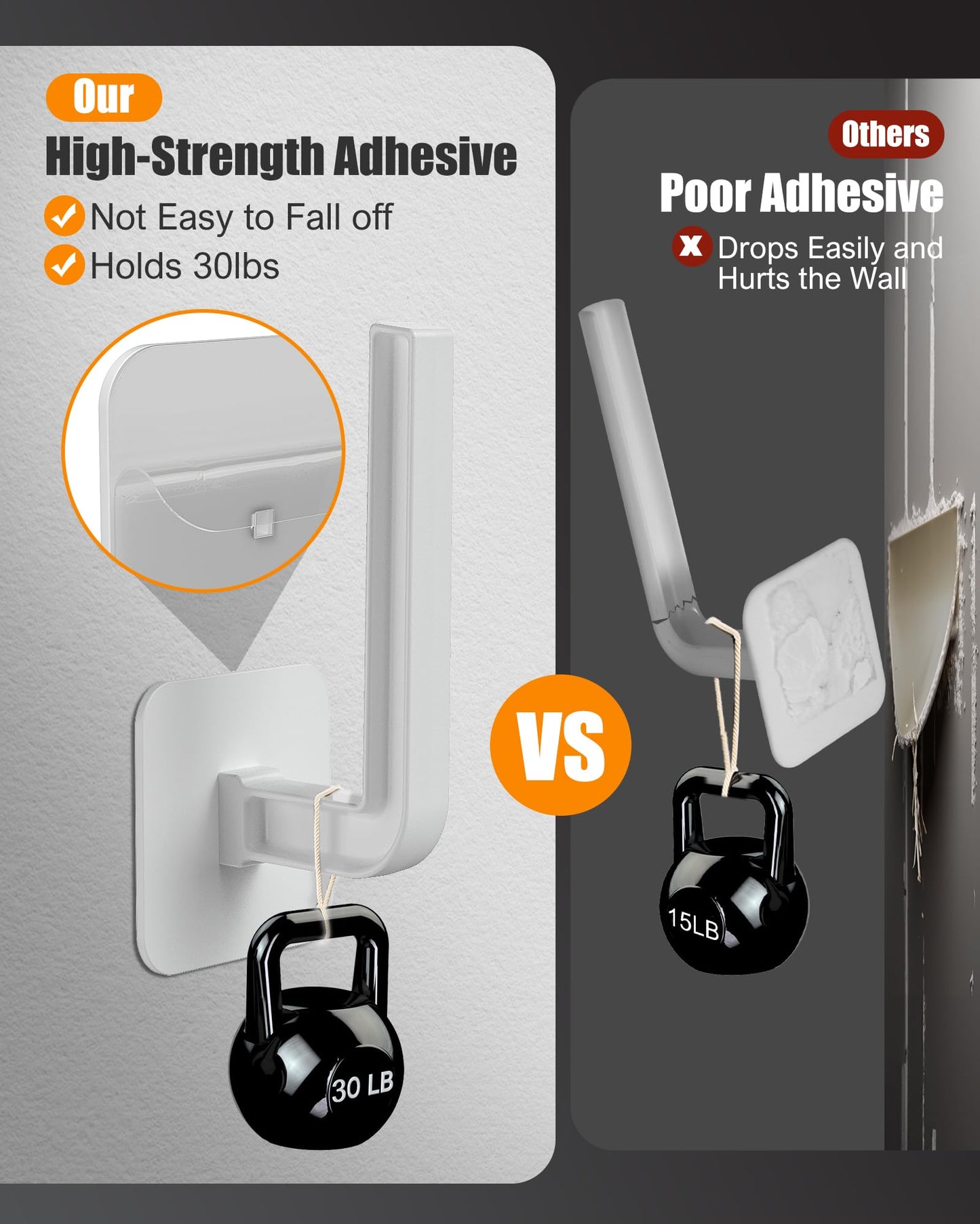 Sunfanie Hat Rack for Hat Storage (4-Pack), Multi-Purpose Hat Organizer, Strong Adhesive Hooks for Wall Organizer for Baseball Caps, Two Mounting Options Hook, White