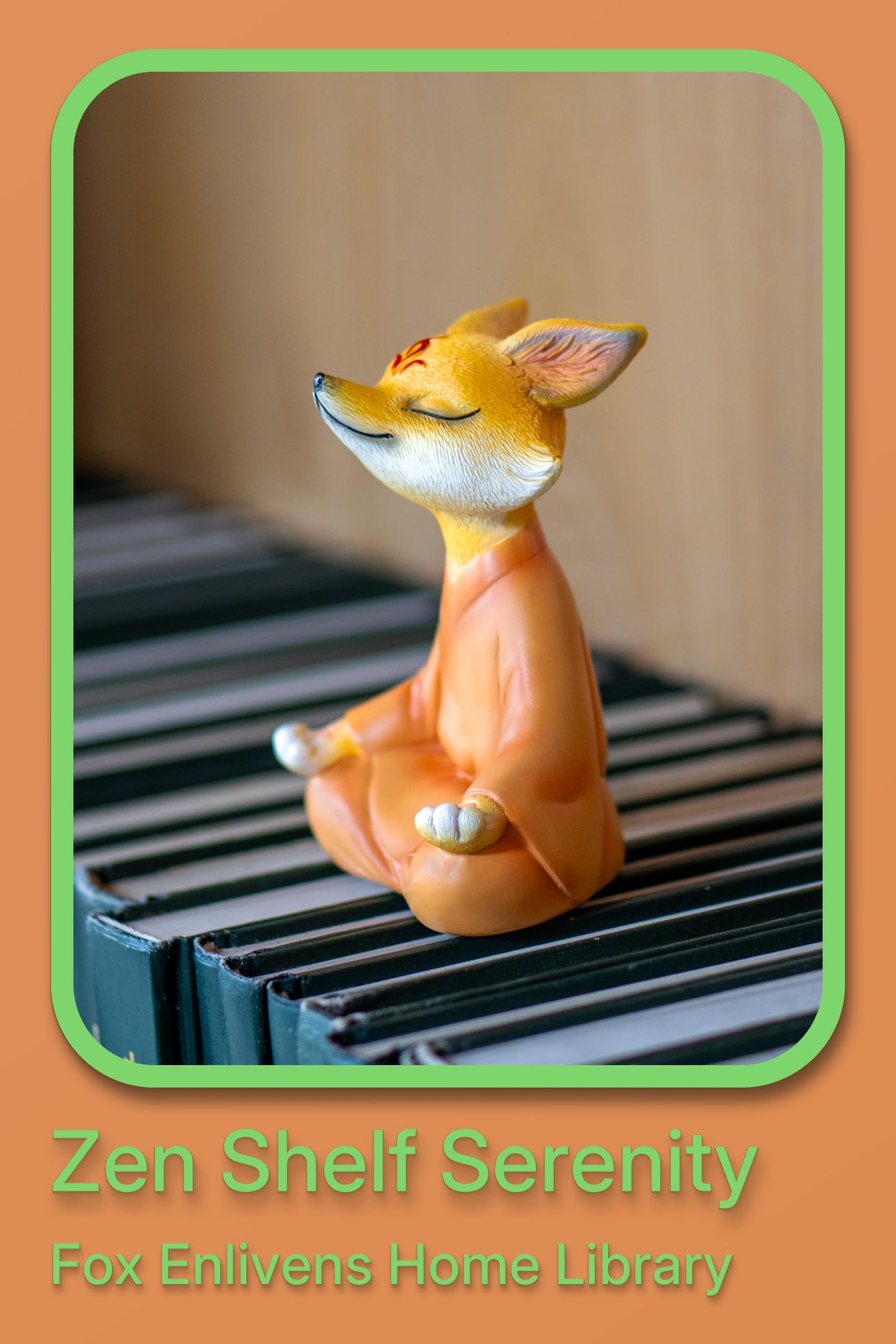 Fuzrea Zen Fox Figurine, Meditating Fox Buddha Statue for Home Decor, Living Room, Yoga & Meditation Accent, Shelf, Table, Desk Decor, Outdoor Garden Decor, Gifts for Women