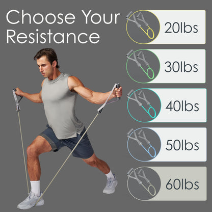EQYP Resistance Bands Handles X.Heavy 60lbs – Workout Bands Resistance for Working Out, Home Gym Exercise Tubes, Strength Training, Stretching & Physical Therapy