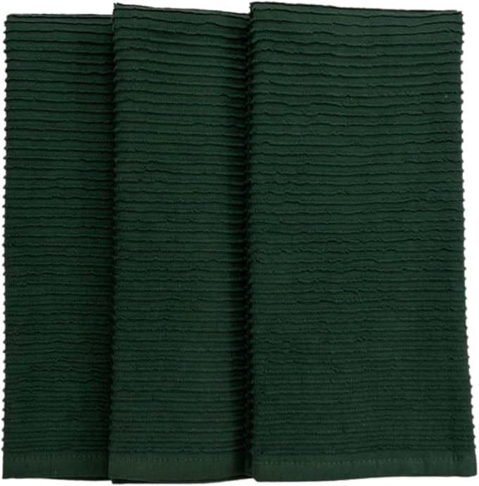 Serafina Home Dark Green Kitchen Hand Dish Towels: 100% Cotton Cloth Soft