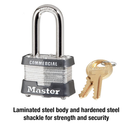Master Lock 3KALF Outdoor Padlock with Key, 1 Pack
