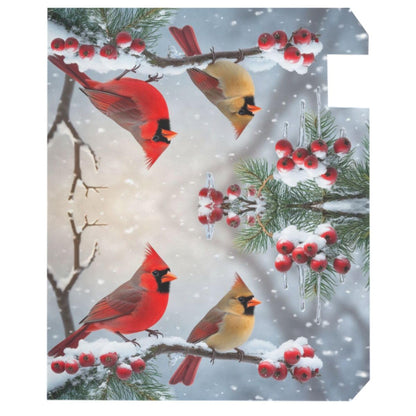 Winter Cardinal Birds Magnetic Mailbox Covers Christmas Snow Berry Mailbox Cover Over Size Full Magnet Garden Yard Porch Mail Boxes Cover Holiday Decorations 25" L x 21" W