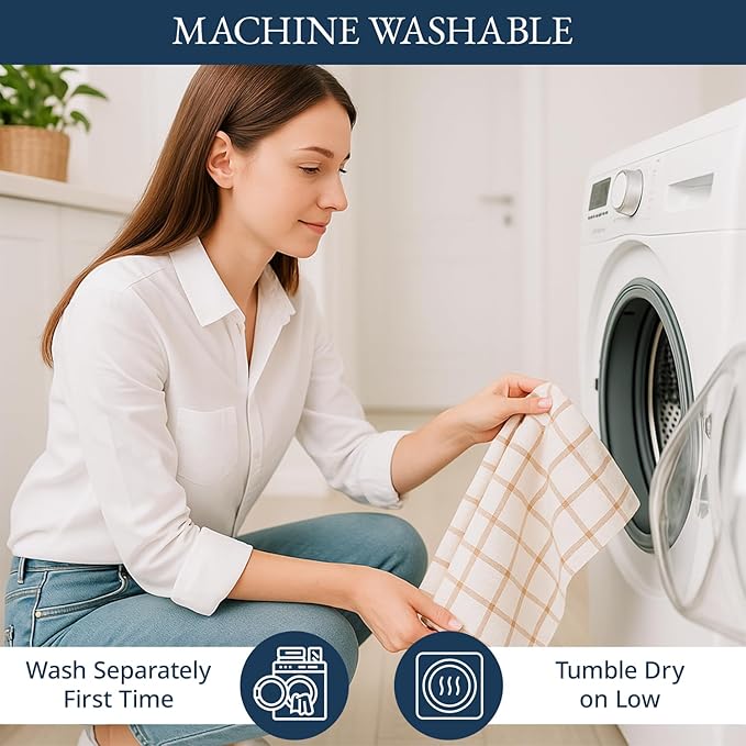 LANE LINEN Cotton Kitchen Towels and Dish Cloths Set, Quick-Drying Dish Towel