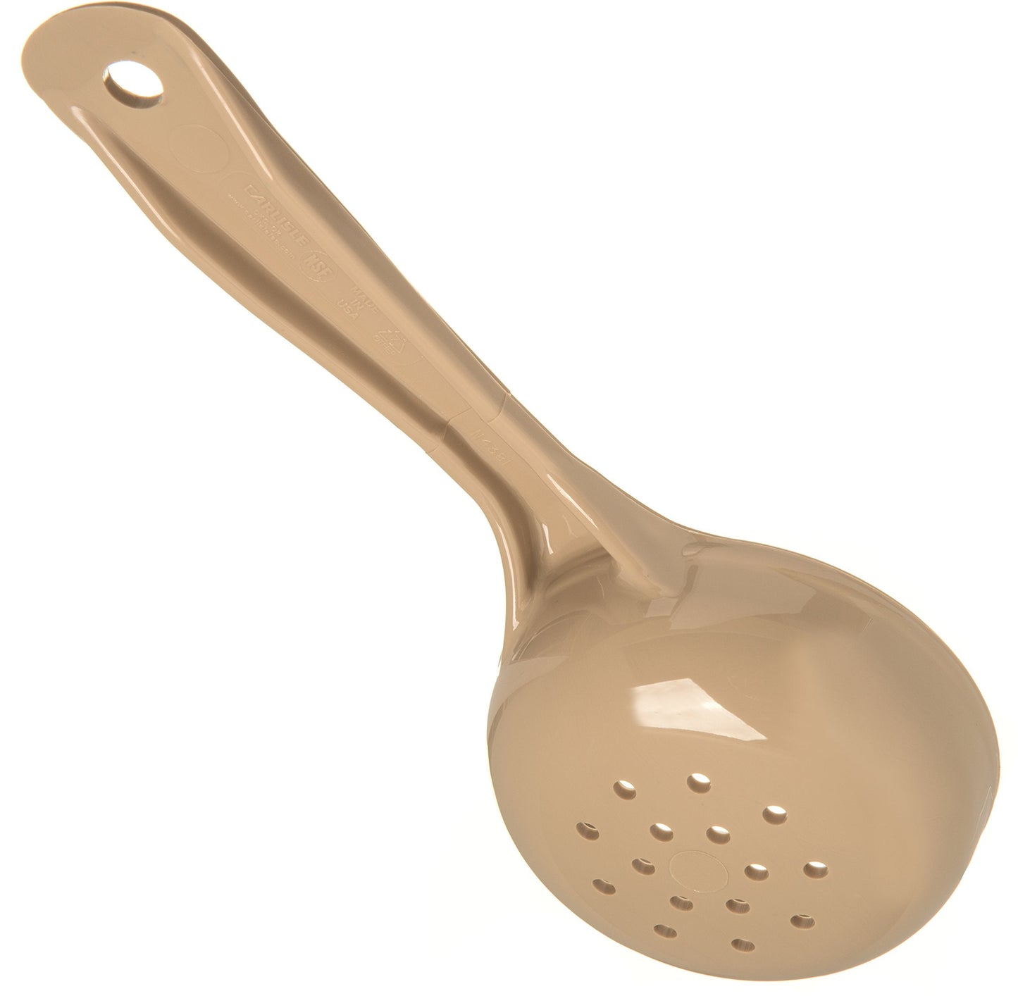 Carlisle FoodService Products Measure Miser Plastic Perforated Measuring Spoon with Short Handle, 4 Ounces, Beige