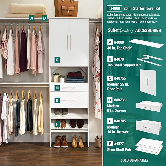 ClosetMaid SuiteSymphony Wood Closet Organizer Starter Kit
