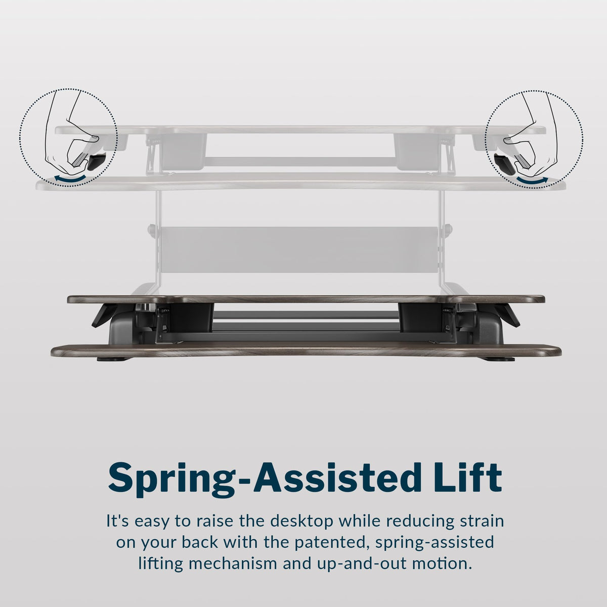 Vari Varidesk Pro Plus 36 Standing Desk Converter for Home Office – 11 Height Settings + Spring-Loader Lift, 2 Tier Design with Keyboard Tray, Fits Tables 26.5" Deep – Fully Assembled (Espresso)