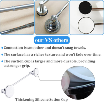 Sneatup Suction Cup Extendable 17-29" Stainless Steel Towel Bar (Chrome Plating)