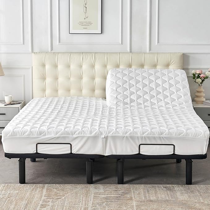 Quilted Waterproof Split Top California King Mattress Protector Pad
