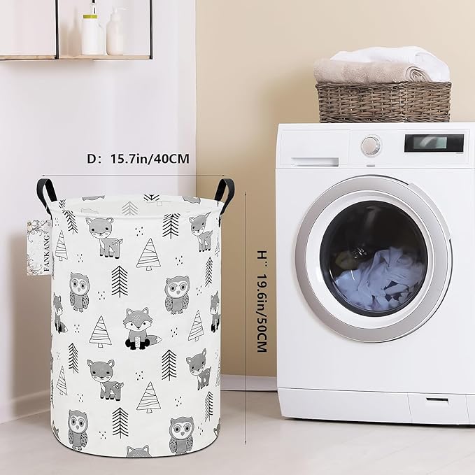 FANKANG Storage Basket, Nursery Hamper Canvas Laundry Basket Foldable