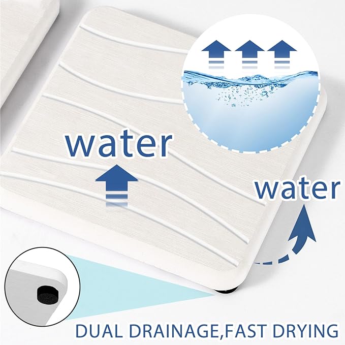 2PCS Water Absorbing Stone Tray, Fast Drying Stone Sink Tray, Water Absorbent