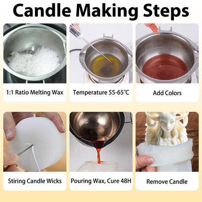 Goat Horn Elf Silicone Candle Mold, 3D Elf Portrait Resin Casting Silicone Molds for Home Decor, Soap & Candle Making, DIY Epoxy Resin Craft Mold