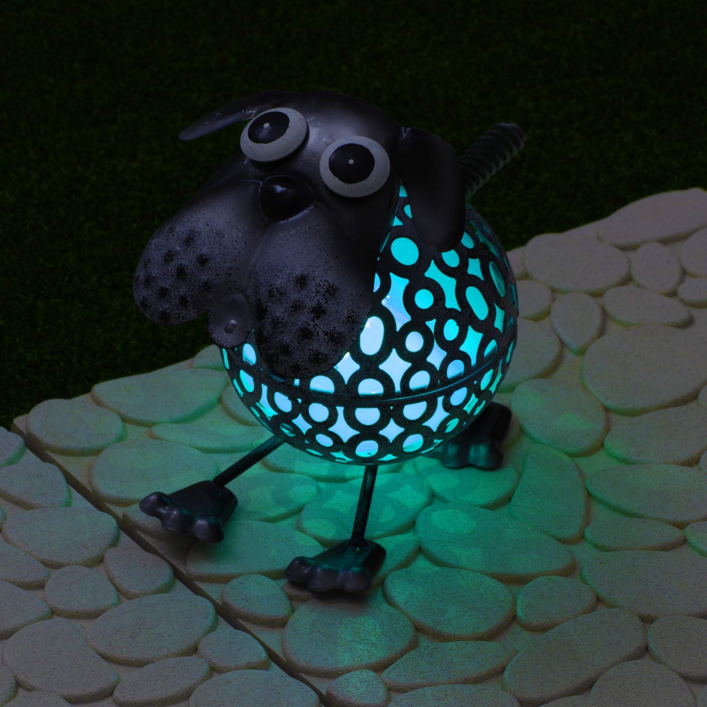 GloBrite Colour Changing LED Garden Metal Scroll Solar Light - Ornament Decoration Patio Light (Dog)